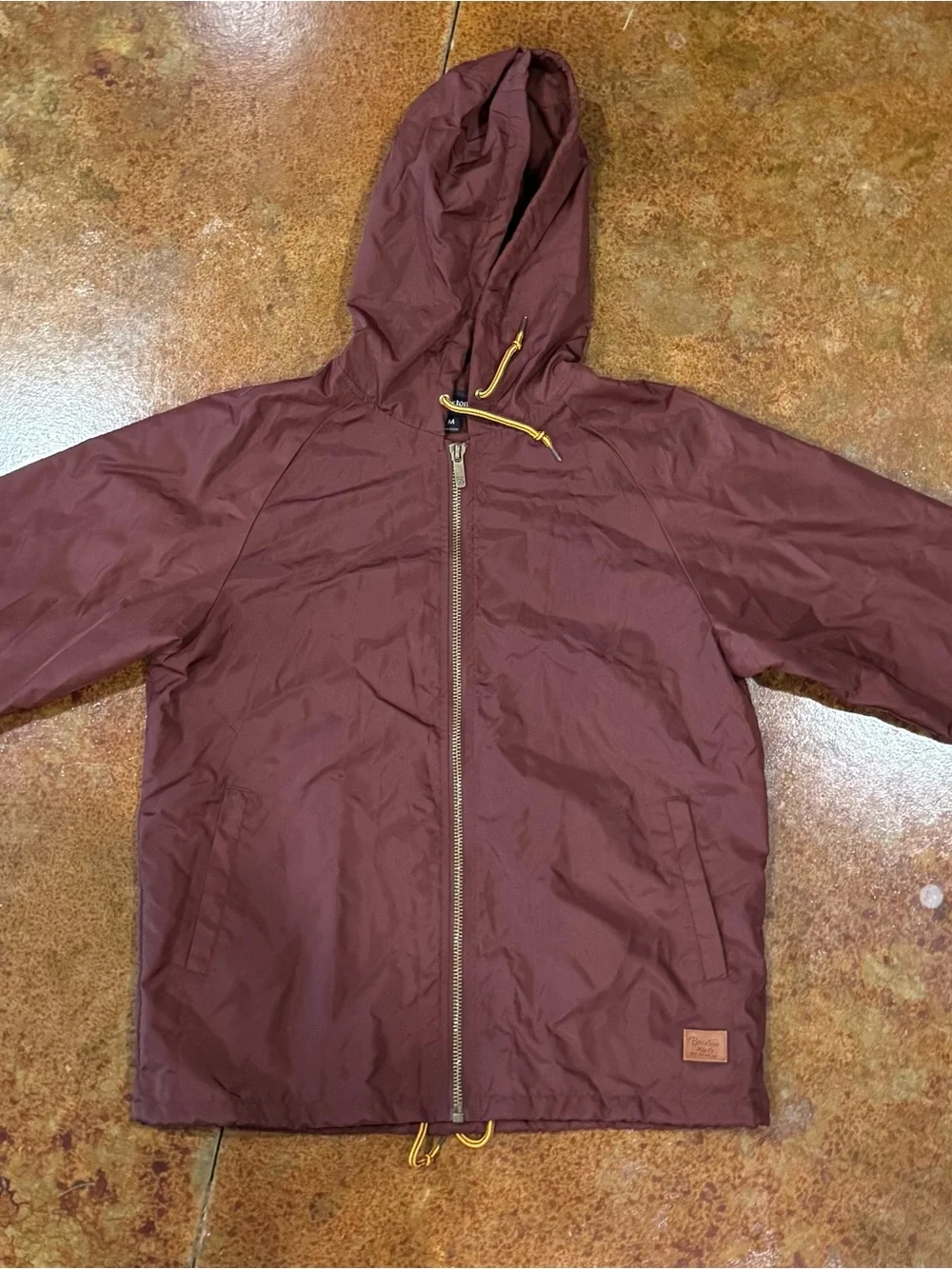 Brixton Maroon Hooded Windbreaker Jacket
